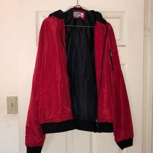 Red windbreaker